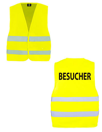 Warnschutzweste „BESUCHER“ oder „VISITOR“, gelb