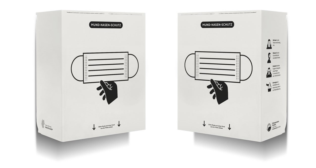 Maskenspender, weiß Maskenspender, weiß