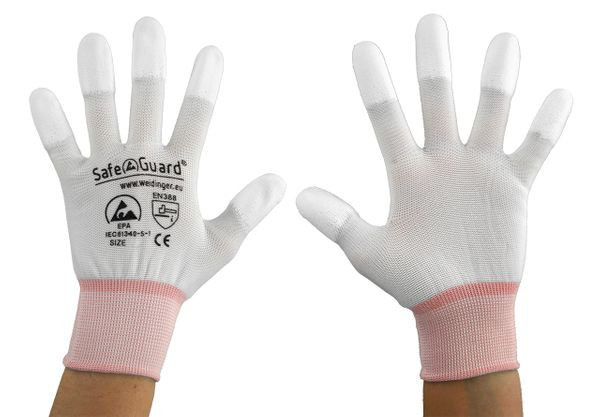 ESD-Handschuhe mit beschichteten Fingerkuppen, verschiedene Farben