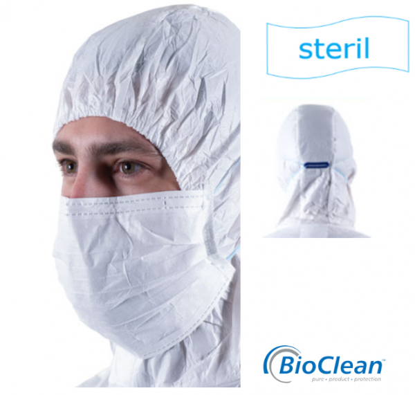 BioClean Reinraum Mundschutz MEA 210-1, steril, weiß
