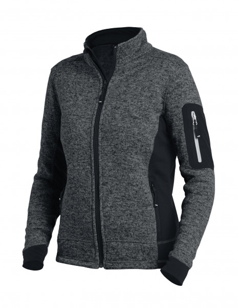 PLANAM Damen Strick-Fleece-Jacke, „MARIEKE", anthrazit/schwarz